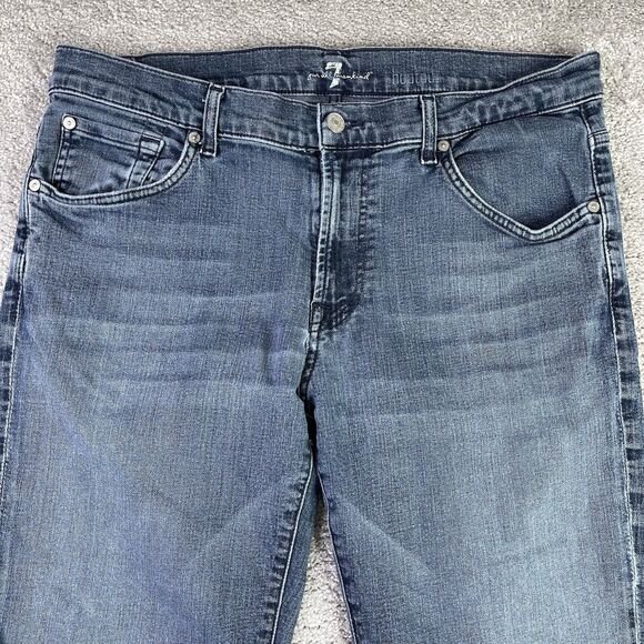 7 For All Mankind Jeans Men's 34X30*  Blue Bootcut Mid-Rise Medium Wash Denim - Picture 2 of 13
